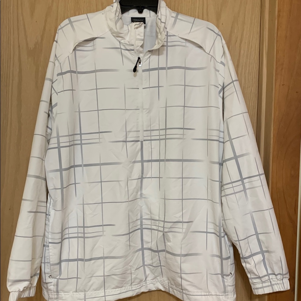 New NIKE White & Silver Golf Jacket Size Large